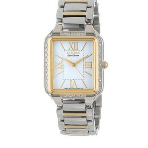 Women's Citizen Eco-Drive Ciena White Diamond Two-Tone Watch